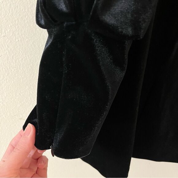 Rebecca Minkoff Black Gwen Velvet Long Sleeve Mini Dress Size 6 NWT - Picture 10 of 16